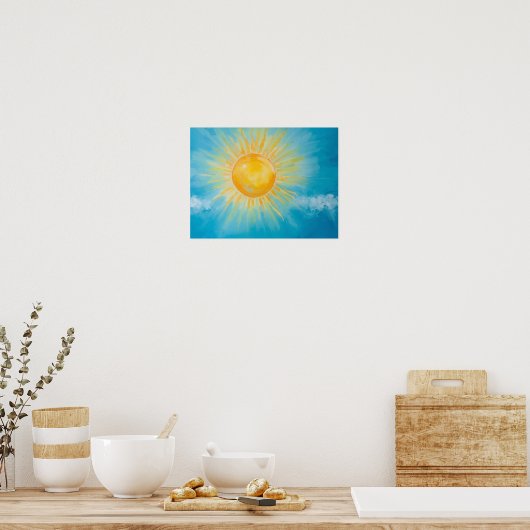Sunny Blue Sky Art Poster (Keuken)