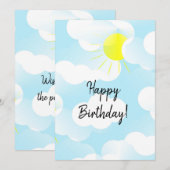Sunny Blue Summer Sky met Clouds Birthday Wishes (Voorkant / Achterkant)