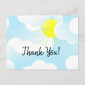 Sunny Blue Summer Sky met Clouds Hartelijk dank Briefkaart (Voorkant)