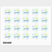 Sunny Blue Summer Sky met Clouds Hartelijk dank Ronde Sticker (Vel)