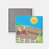 Sunny Boerderij Tractor Kinder Gepersonaliseerd Magneet (Voorkant / Achterkant)