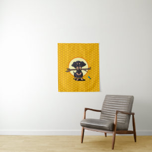 Sunny Boho Dachshund Dog Wandkleed