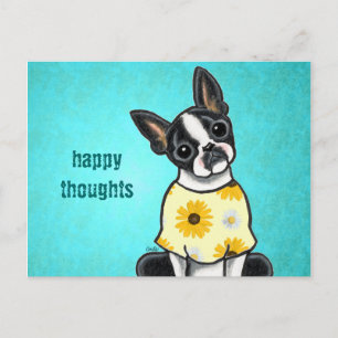 Sunny Boston Terrier Custom Message Briefkaart