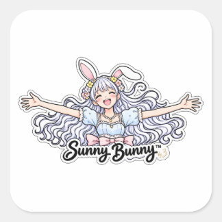 Sunny Bunny™ | Origineel Bunny Girl Karakter Stick Vierkante Sticker
