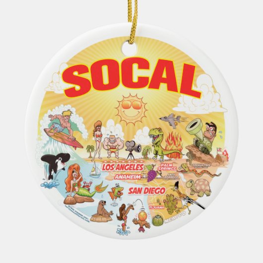 Sunny California Ceramic Ornament (Voorkant)
