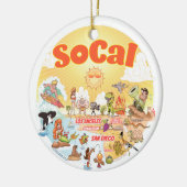 Sunny California Ceramic Ornament (Links)