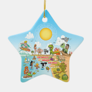 Sunny California Keramisch Ornament