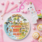 Sunny California Papieren Bordje (Feest)