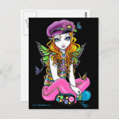 "Sunny" Canded Butterfly Rainbow Fairy Briefkaart (Voorkant / Achterkant)