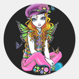 "Sunny" canded Butterfly Rainbow Fairy Stickers