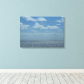 Sunny Caribbean Zee Blue Ocean Canvas Afdruk (Insitu (Houten vloer))