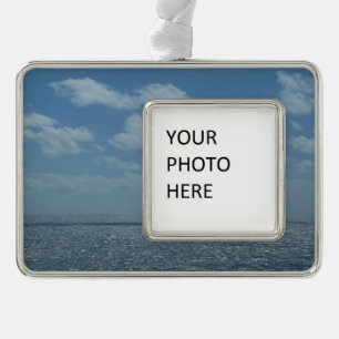 Sunny Caribbean Zee Blue Ocean Verzilverd Kader Ornament