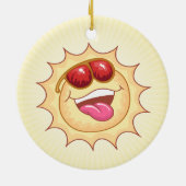 Sunny Cartoon Ceramic Ornament (Achterkant)
