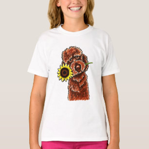 Sunny Chocolate Labradoodle Off-Leash Art™ T-shirt