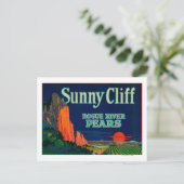 Sunny Cliff Pear Crate LabelMedford, OF Briefkaart (Staand voorkant)