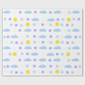 Sunny, Cloudy, Starry Weather Pattern Cadeaupapier (Vlak)