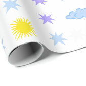 Sunny, Cloudy, Starry Weather Pattern Cadeaupapier (Rol Hoek)