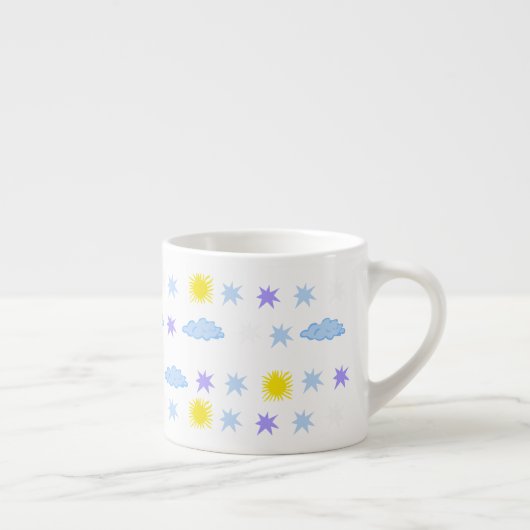 Sunny, Cloudy, Starry Weather Pattern Espresso Kop (Rechts)