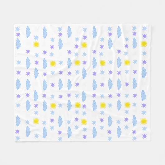 Sunny, Cloudy, Starry Weather Pattern Fleece Deken (Voorkant (Horizontaal))