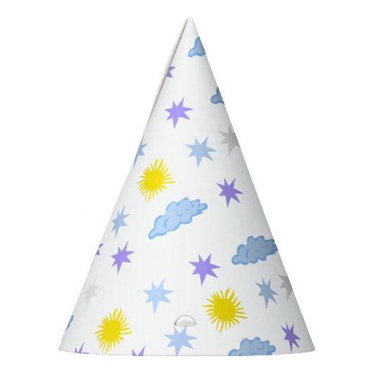 Sunny, Cloudy, Starry Weather Pattern Funny Feesthoedjes (Links)