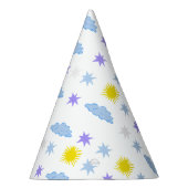 Sunny, Cloudy, Starry Weather Pattern Funny Feesthoedjes (Rechts)