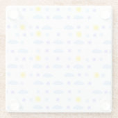 Sunny, Cloudy, Starry Weather Pattern Glazen Onderzetter (Achterkant)