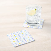 Sunny, Cloudy, Starry Weather Pattern Vierkante Kartonnen Onderzetter (Insitu)