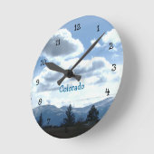 Sunny Colorado Mountain View Acrylique Mur Horloge (Angle)