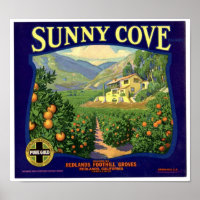 Sunny Cove merk Redland Foothill Groves Label
