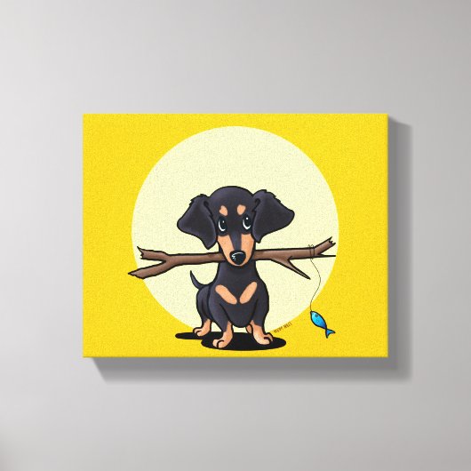 Sunny Dachshund Dog Canvas Afdruk (Voorkant)