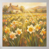 Sunny Daffodils - Pastel Painting Style Art Poster (Voorkant)
