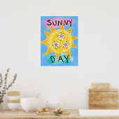 Sunny Day - Leuke Happy Sun Poster Wall Art (Keuken)
