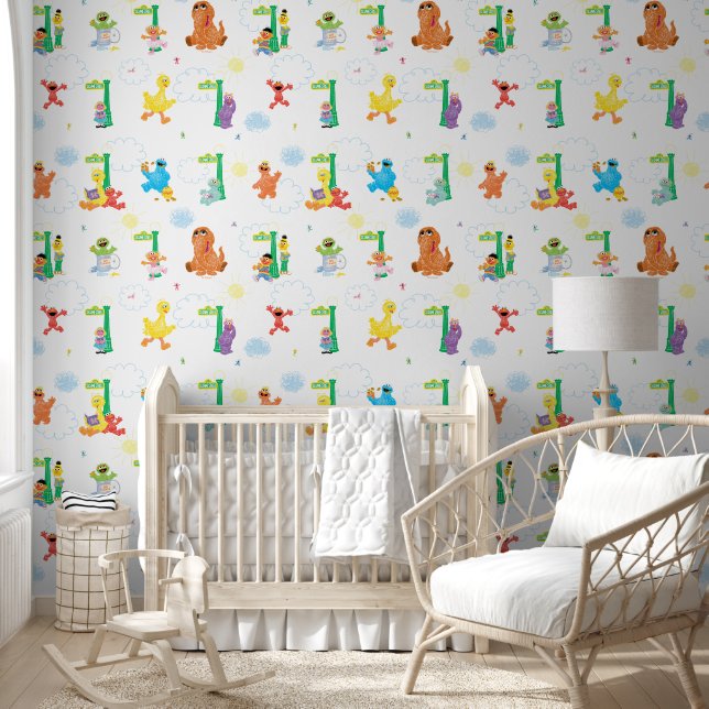 Sunny Day Sesamstraat Pattern Behang (Kinderen)
