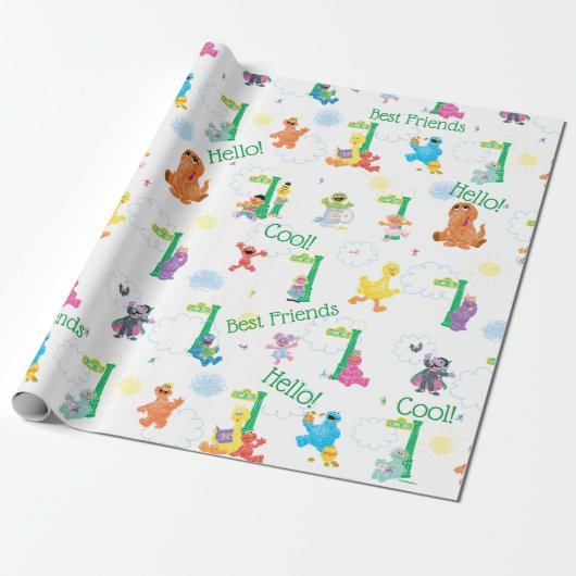 Sunny Day Sesamstraat Pattern Cadeaupapier (Uitgerold)