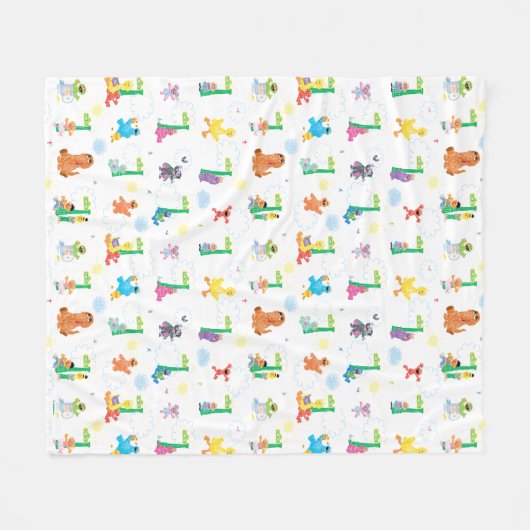 Sunny Day Sesamstraat Pattern Fleece Deken (Voorkant (Horizontaal))