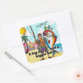 Sunny Day Vist Adventure Vierkante Sticker (Envelop)