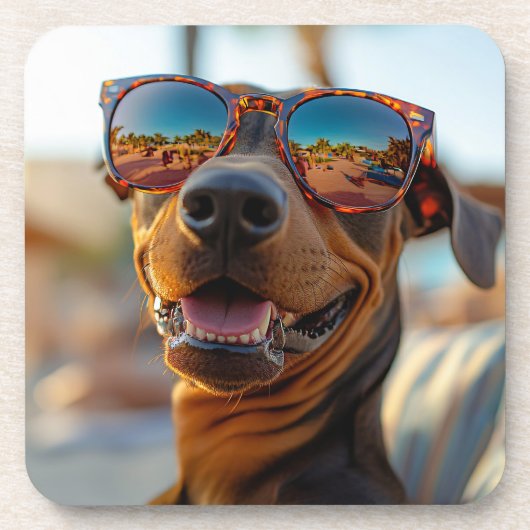 Sunny Dobermann Bier Onderzetter (Voorkant)