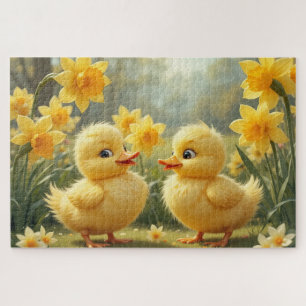 Sunny Duckling Duo onder narcissen Legpuzzel