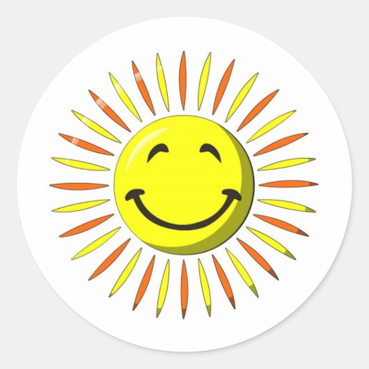 Sunny Face Ronde Sticker (Voorkant)