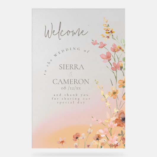 Sunny Fleur sauvage Mariage Bienvenue Gradient ID1 (Recto)