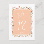 Sunny Fleur sauvage Mariage Numéro de table Peach  (Devant)