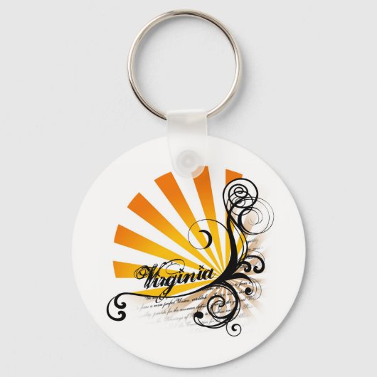 Sunny Floral Graphic Virginia Sleutelhanger (Voorkant)