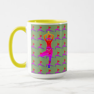 Sunny Fun Yoga Design' Combo Coffee Mok/Cup Mok