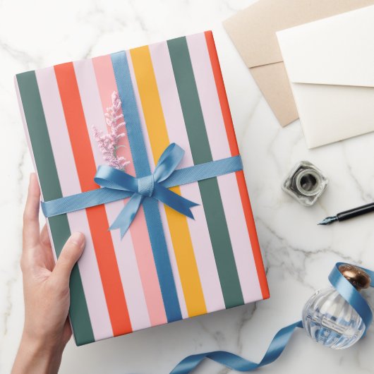 Sunny Horizontal Stripes Cadeaupapier (Geschenken)