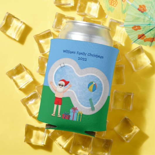 Sunny Kerstkerstkerstkerstman Cute Custom Pool Par Blikjeskoeler (Insitu Zomer)