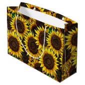 Sunny Large Sunflower Patroon Groot Cadeauzakje (Achterkant Gekanteld)