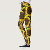 Sunny Large Sunflower Patroon Leggings (Links)