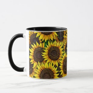 Sunny Large Sunflower Patroon Mok