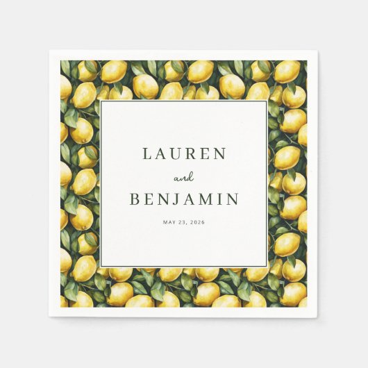 Sunny Lemon Wedding Servet (Voorkant)