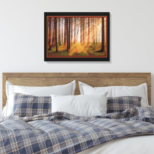 Sunny Magic Forest Canvas Afdruk (Insitu (Slaapkamer))